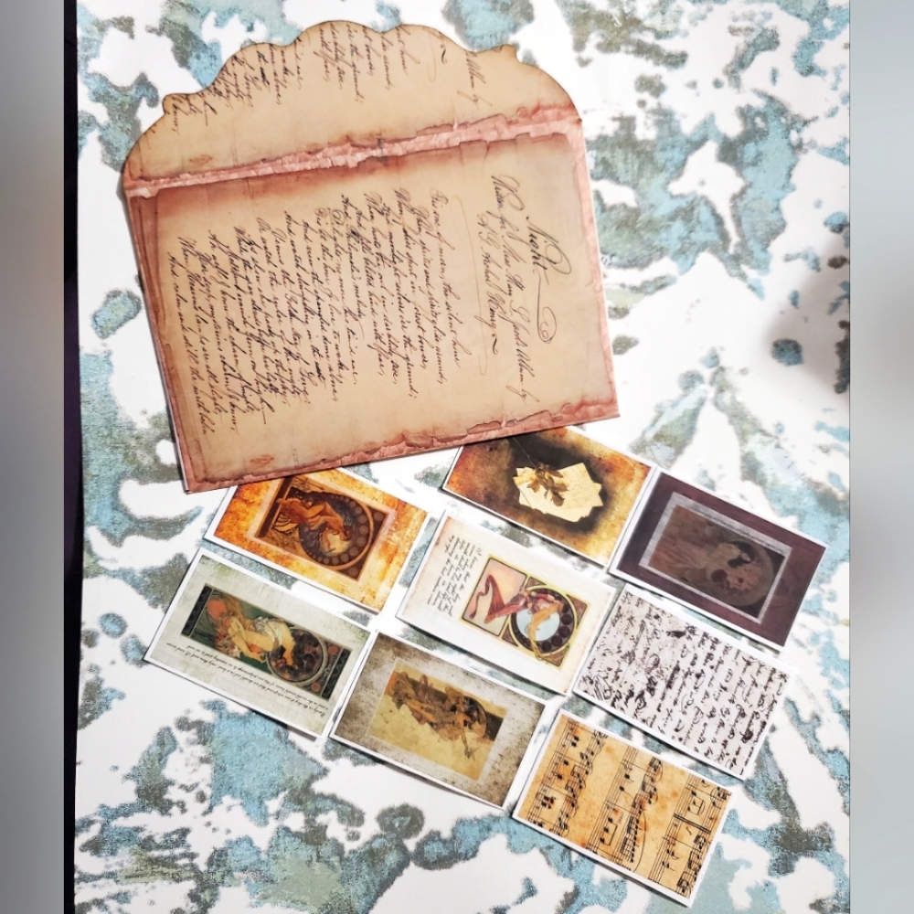 😀 HAND CRAFTED Set of 8 art cards, calling cards, trading cards, tags